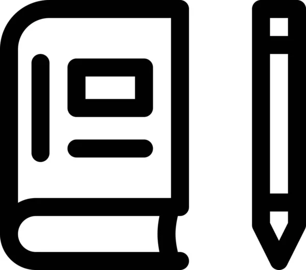 Book College Draw Icon Outline Style — 스톡 벡터