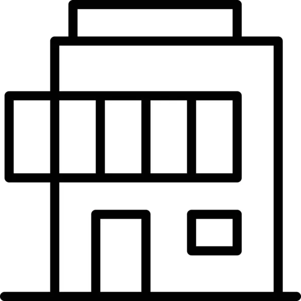 Будівельна Ікона Сім Нерухомості Стилі Контур — стоковий вектор