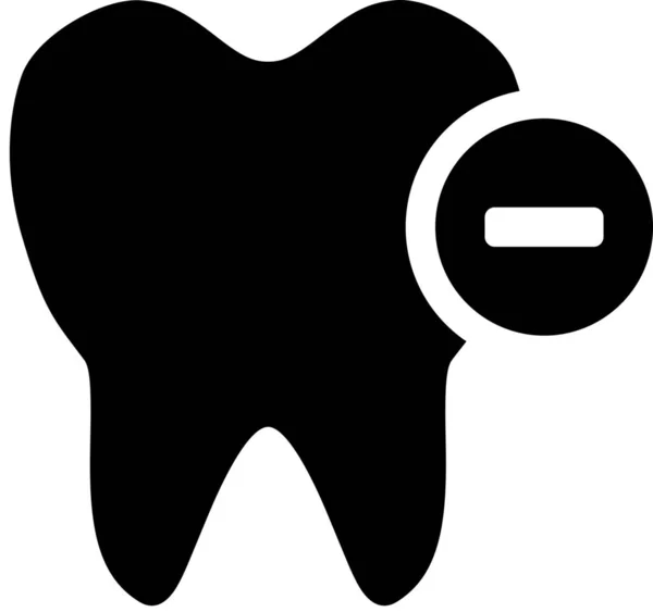 Стоматолог Мінус Значок Суцільному Стилі — стоковий вектор