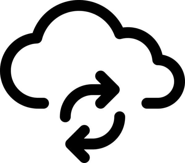 Ikona Danych Chmurze Obliczeniowej Zarysie — Wektor stockowy