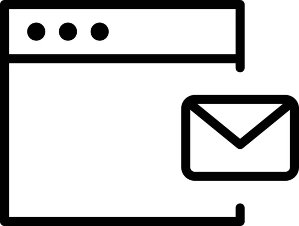 Browser Computer Mail Symbol Outline Stil — Stockvektor