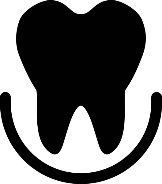 Icono Tripa Goma Dental Estilo Sólido — Vector de stock