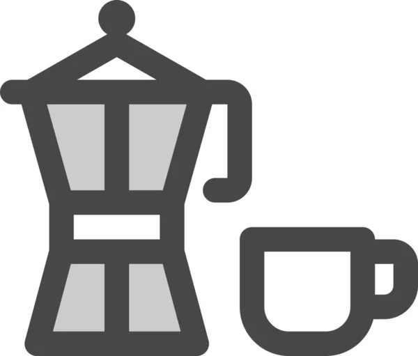 Ícone Café Barista Cafeína Estilo Esboço Preenchido — Vetor de Stock