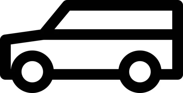 汽车通勤图标 轮廓样式 — 图库矢量图片
