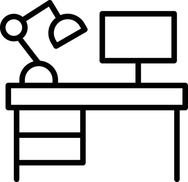 Εικονίδιο Λαμπτήρα Γραφείου Υπολογιστή Στυλ Περίγραμμα — Διανυσματικό Αρχείο