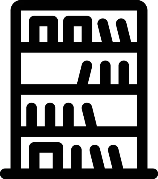 Bücherregal Bücher Bibliothek Symbol Outline Stil — Stockvektor