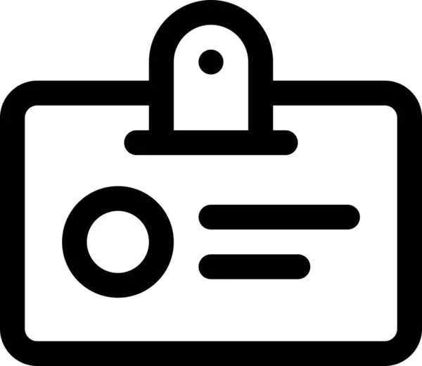 Ikona Identity Odznakové Karty Stylu Osnovy — Stockový vektor