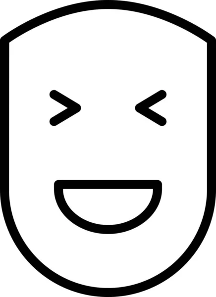 Emotional Face Fun Icon Outline Stil — Stockvektor