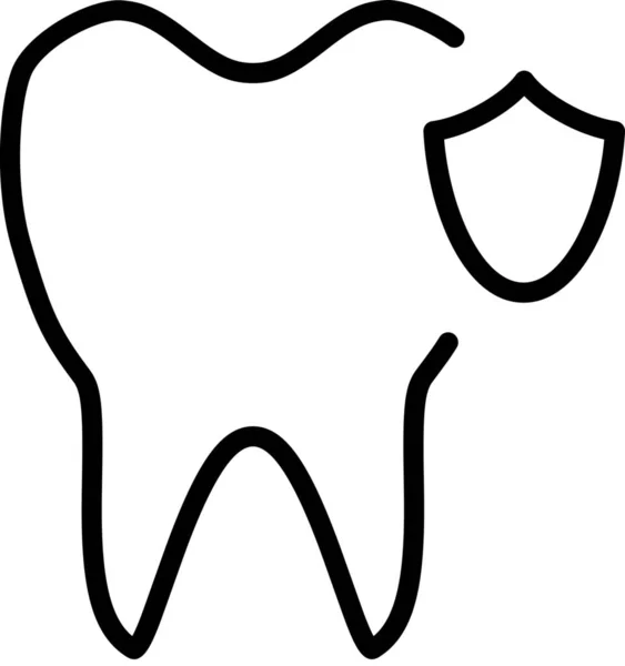 Zahnarztschutz Symbol Outline Stil — Stockvektor
