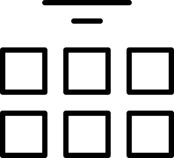 轮廓风格的画廊网格图像图标 — 图库矢量图片