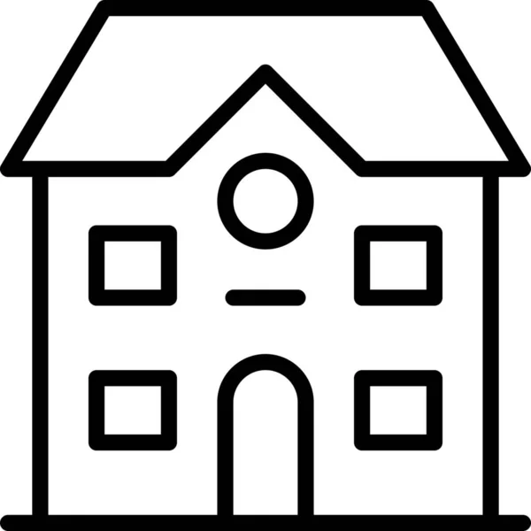 Apartment Building Family Icon Outline Style — Stock Vector