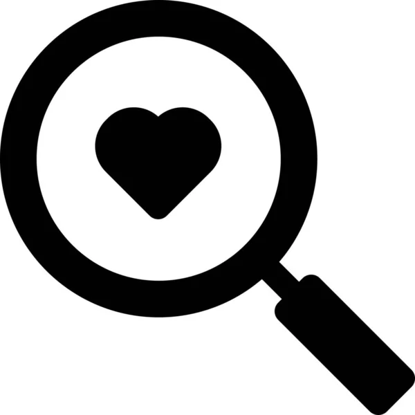 Znaleźć Ikonę Miłości Serca Solidnym Stylu — Wektor stockowy