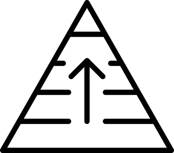 Flèche Hiérarchie Calques Icône Dans Style Contour — Image vectorielle