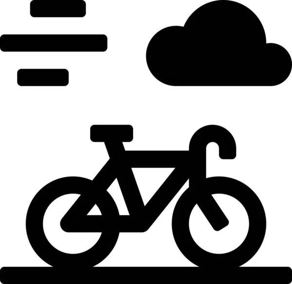 Icône Lecteur Nuage Vélo Dans Style Solide — Image vectorielle