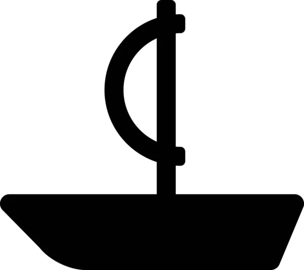 Barco Océano Vela Icono Estilo Sólido — Vector de stock