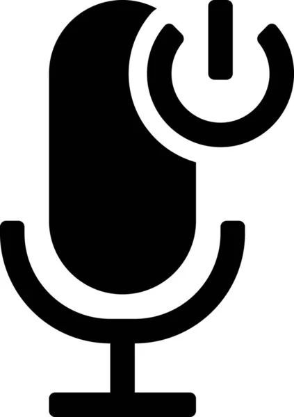 Иконка Микрофона Аудиоустройства Твердом Стиле — стоковый вектор