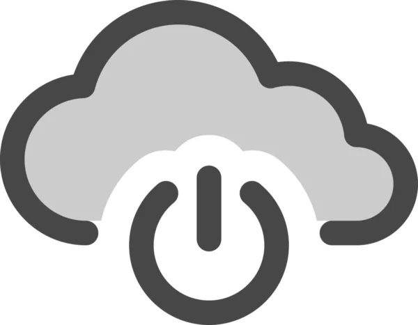 Icono Computación Nube Disponible Estilo Esquema Rellenado — Vector de stock