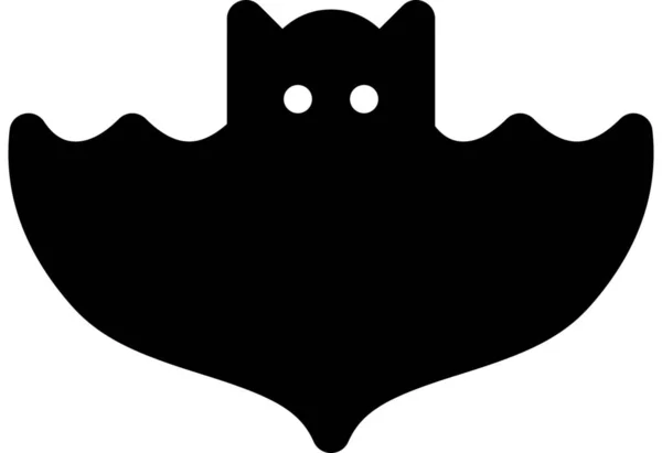 蝙蝠哺乳动物夜间图标固体风格 — 图库矢量图片