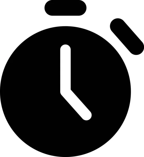Saat Saniye Kronometre Simgesi Katı Biçiminde — Stok Vektör