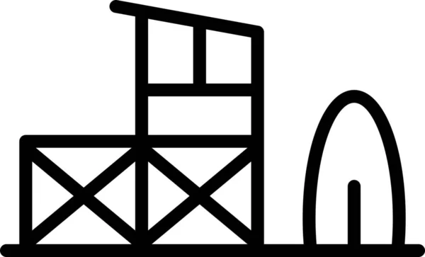 Значок Тривожного Пляжного Рятувальника Стилі Контур — стоковий вектор