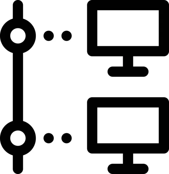 Computers Verbinden Losgekoppeld Icoon Outline Stijl — Stockvector