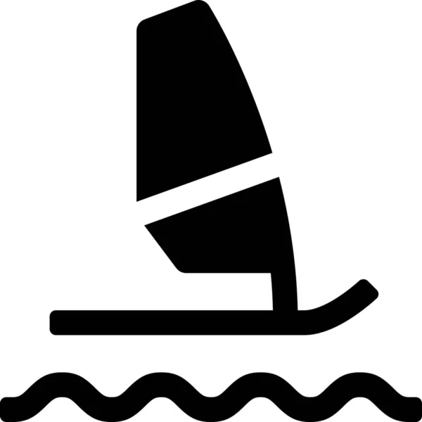 ソリッドスタイルの陸上競技ボードの海のアイコン — ストックベクタ