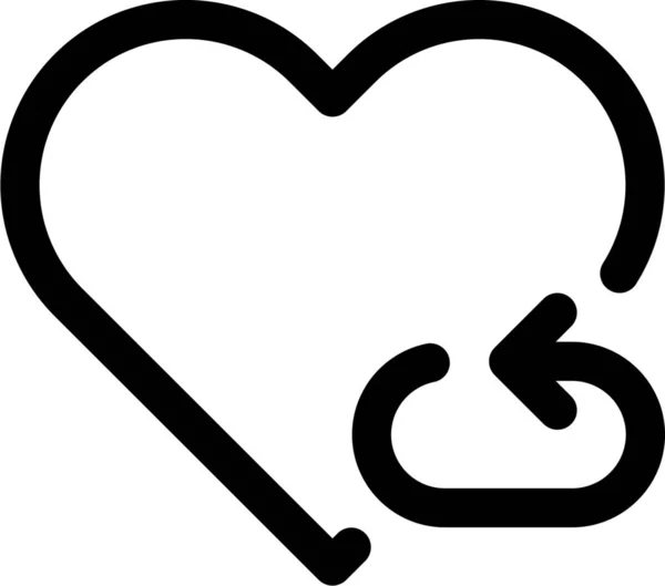 Favorite Heart Love Icon Outline Style — Stock Vector