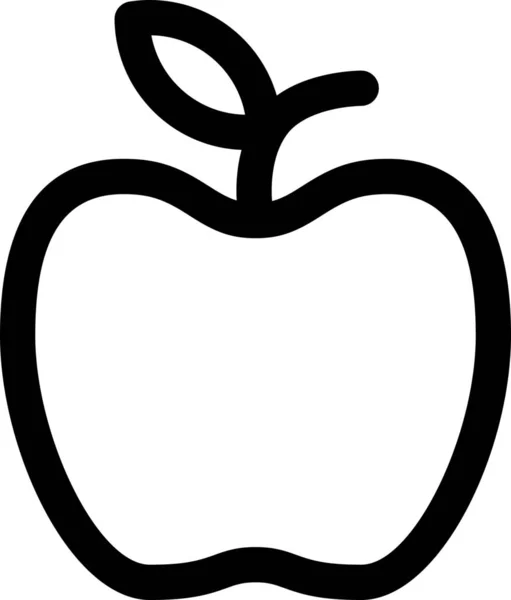 Яблучна Їжа Свіжа Іконка Стилі Контур — стоковий вектор