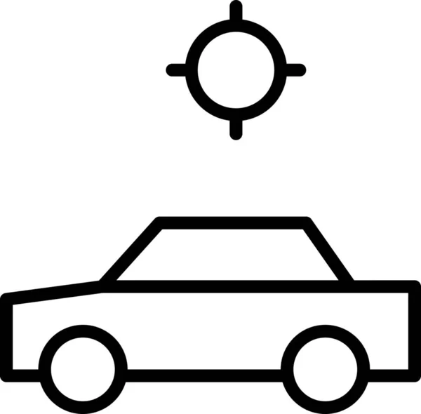 Automóvel Ícone Localização Carro Estilo Esboço — Vetor de Stock