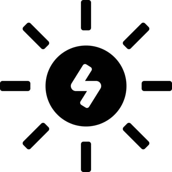 Elektrická Energie Enwironment Icon Pevném Stylu — Stockový vektor