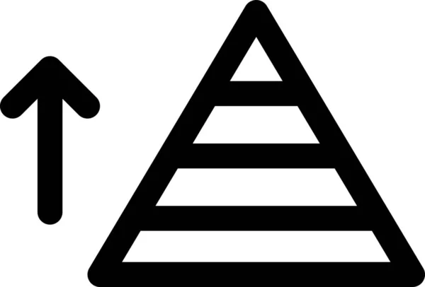 Pfeil Hierarchie Ebenen Symbol Outline Stil — Stockvektor
