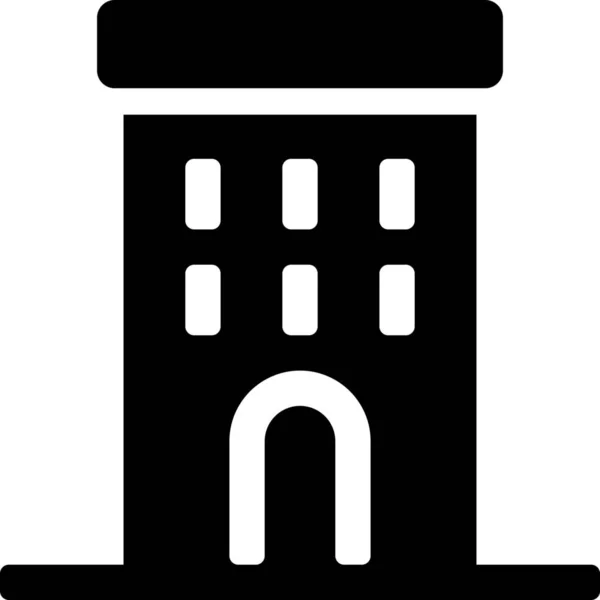 Architecture Estate House Icon Solid Style — Stock Vector