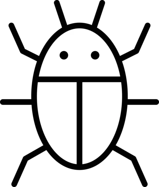 Antivirus Σκαθάρι Εικονίδιο Bug Στυλ Περίγραμμα — Διανυσματικό Αρχείο