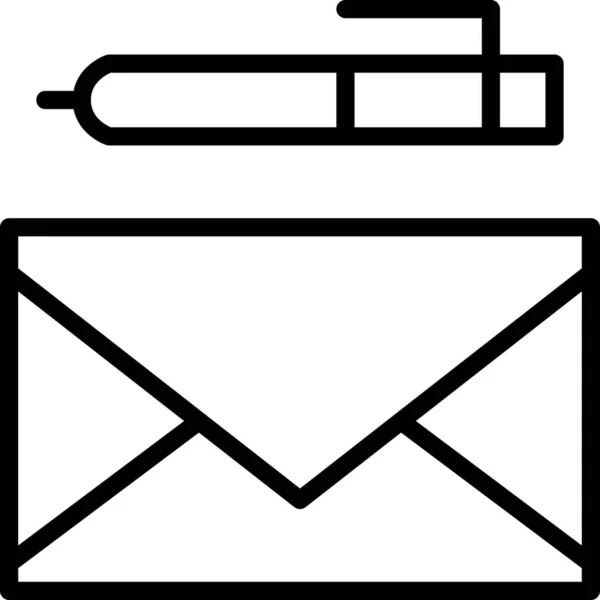 Enveloppe Lettre Mail Icône Dans Style Outline — Image vectorielle