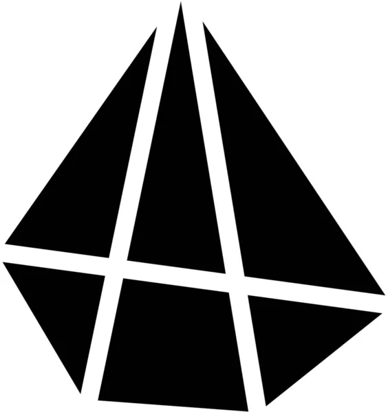 Diseño Icono Pirámide Polígono Estilo Sólido — Archivo Imágenes Vectoriales