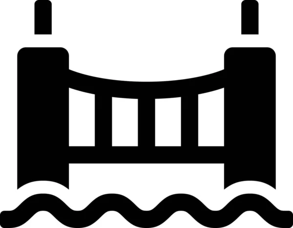 Значок Мосту Хрест Гавані Суцільному Стилі — стоковий вектор