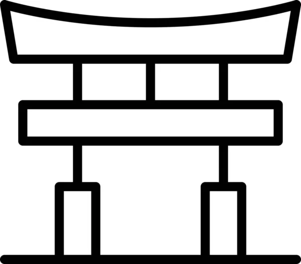 Asiatorii Gate Japan Simgesi Ana Hat Biçiminde — Stok Vektör
