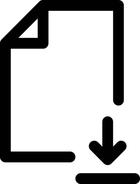 Document Downloaden Bestand Pictogram Grote Lijnen Stijl — Stockvector