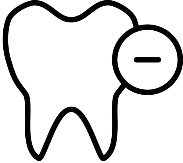 Dentiste Moins Icône Dans Style Contour — Image vectorielle