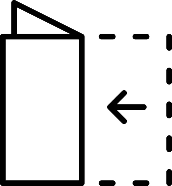 Kort Flipside Fold Ikon Kontur Stil — Stock vektor