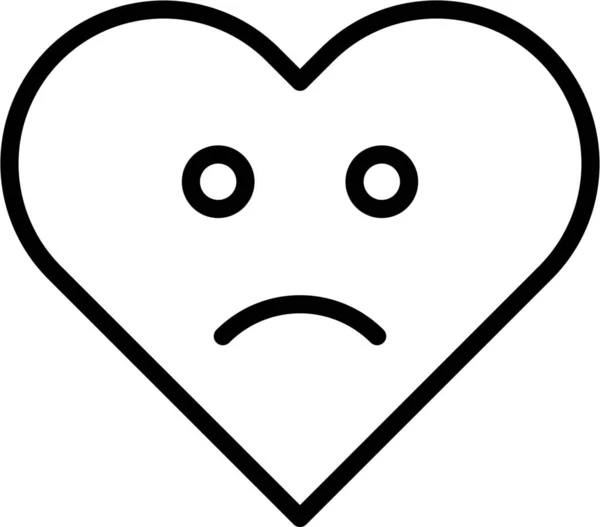 Емоції Заморожені Значок Серця Стилі Контур — стоковий вектор