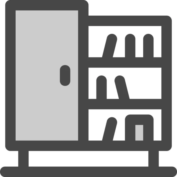 Иконка Шкафа Книгами Стиле Заполненного Контура — стоковый вектор