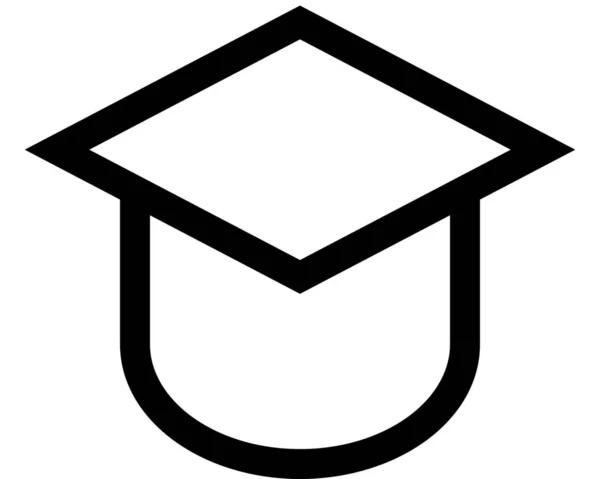 Ceremonia Academia Icono Graduado Estilo Esquema — Vector de stock