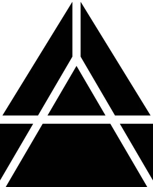 Design Icona Piramide Poligono Stile Solido — Vettoriale Stock