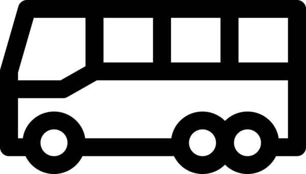 巴士城际公共图标的轮廓风格 — 图库矢量图片