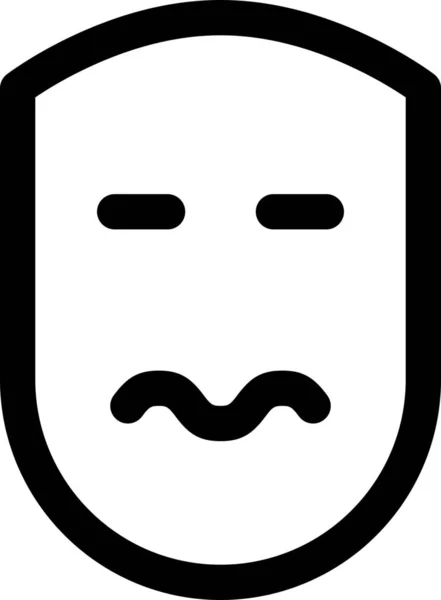 Emotivní Tvář Lidské Ikony Stylu Osnovy — Stockový vektor
