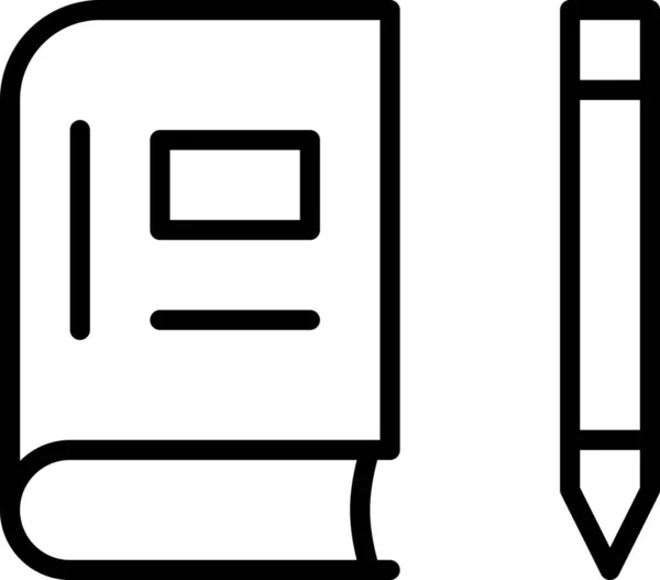 Book College Draw Icon Outline Style — 스톡 벡터