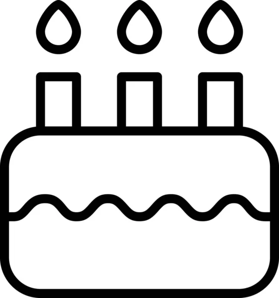 Birthday Cake Candles Icon Outline Style — Stock Vector