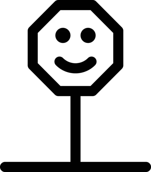 Attention Emotion Happy Icon Outline Style — Stock Vector