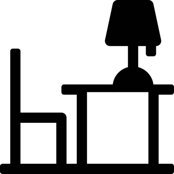 Krzesło Biurko Meble Ikona Solidnym Stylu — Wektor stockowy